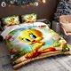 thumbnail image 1 of [Warner Bros Collaboration] Duvet Cover Set Featuring Tweety and a Floral Background a Joyful and Natural Harmony of Cartoon Characters Innovative Cartoon Duvet, 1 of 1