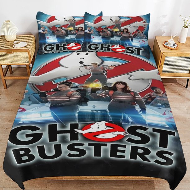 x638 Ghostbusters Bed Duvet Cover Microfiber Bedding Sets 3D Printed Lightweight 3 Piece Comforter Sets, 1 Duvet Cover And 2 Pillow Shams for Kids Boys Girls 90"x90" jn638