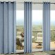 thumbnail image 1 of Juego de cortinas Pitalk de lino gris y azul, 213 cm de longitud, 2 paneles, 1 of 8