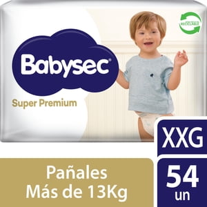 Pañales Bebé Babysec Super Premium Cuidado Total 54 Un Xxg