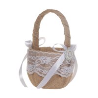 Bothyi - Cesta De Flores Vintage Y Satén De Encaje Para Decoración De Ceremonia De Estilo Europeo De Fiesta