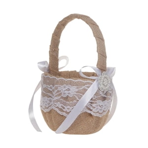 Bothyi - Cesta De Flores Vintage Y Satén De Encaje Para Decoración De Ceremonia De Estilo Europeo De Fiesta