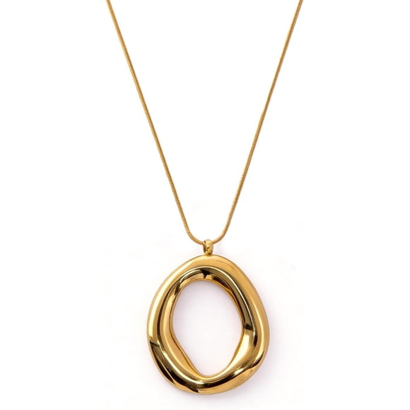 Collar llamativo con colgante irregular chapado en oro de 18 quilates