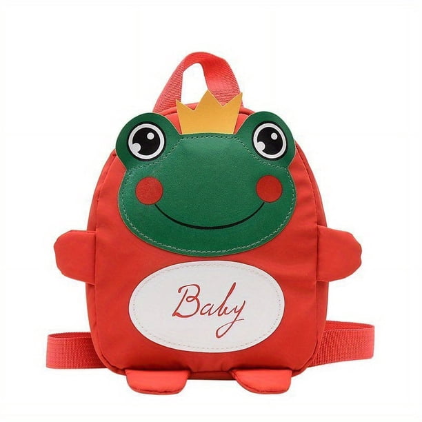 Children's Casual Cartoon Frog Backpack With Traction Rope, Casual Cute Backpack