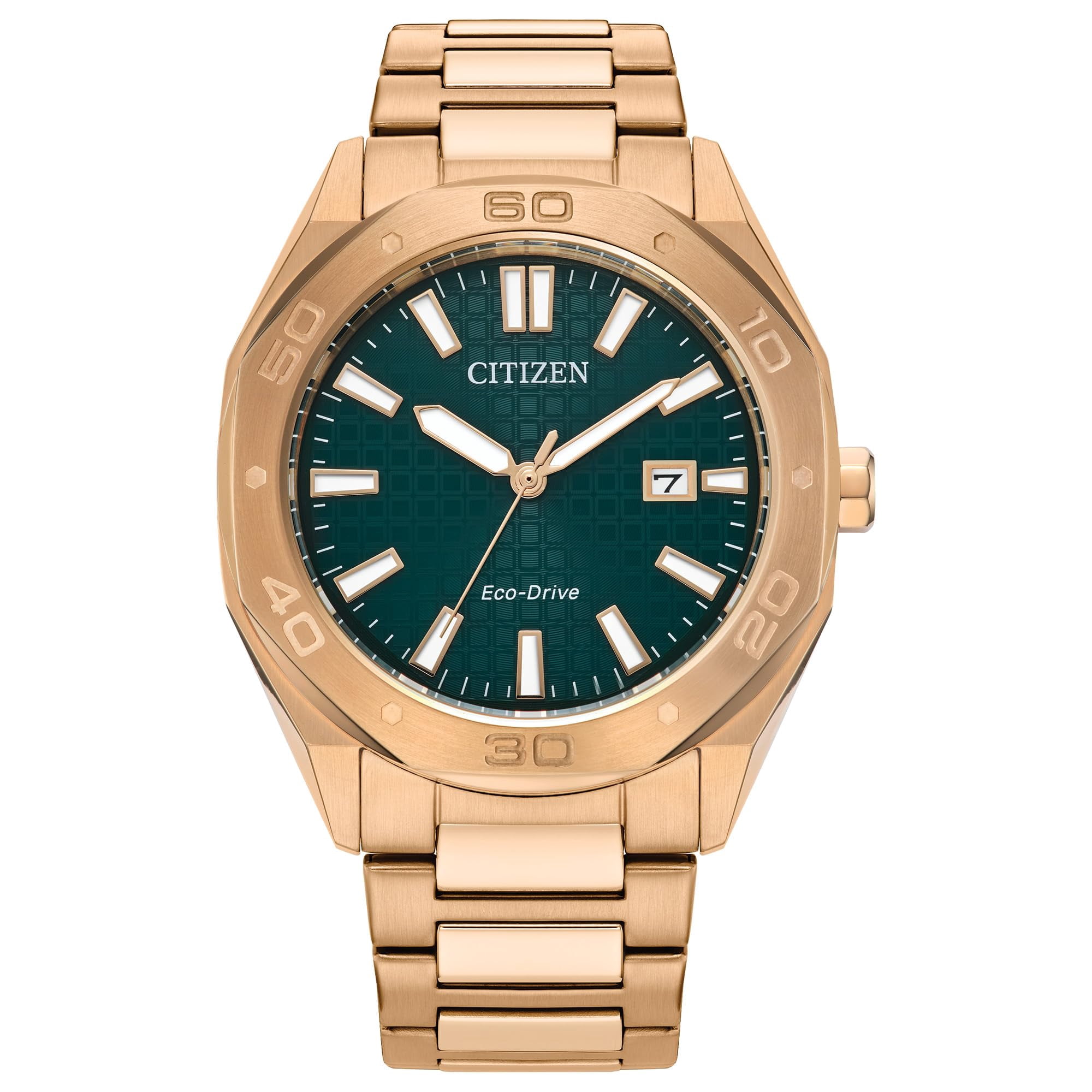 Reloj Citizen Bm7633-81x Eco-drive Oro Rosa 41 Mm Verde