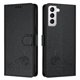 thumbnail image 1 of Funda tipo cartera FOXDOCK para Samsung Galaxy S21 Plus con soporte, ranuras, RFID, diseño de gato, 1 of 5