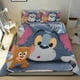 thumbnail image 1 of Tom y Jerry Conjunto de sábanas temático, trío de piezas, cómodo y amigable con la piel, diseño único, regalo de decoración para el hogar para familiares, amigos y fans,173cm *218cm, 1 of 6