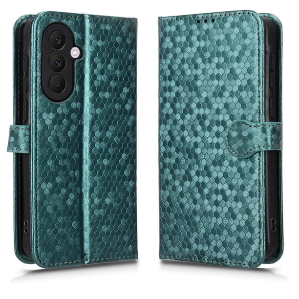 Funda Cartera Lunares Samsung Galaxy A37 5G con Tarjetero, Correa y Soporte Verde