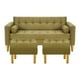 thumbnail image 1 of Sofa Retro 3c + 2 Pouf Felpa 01 Verde Musgo, 1 of 6
