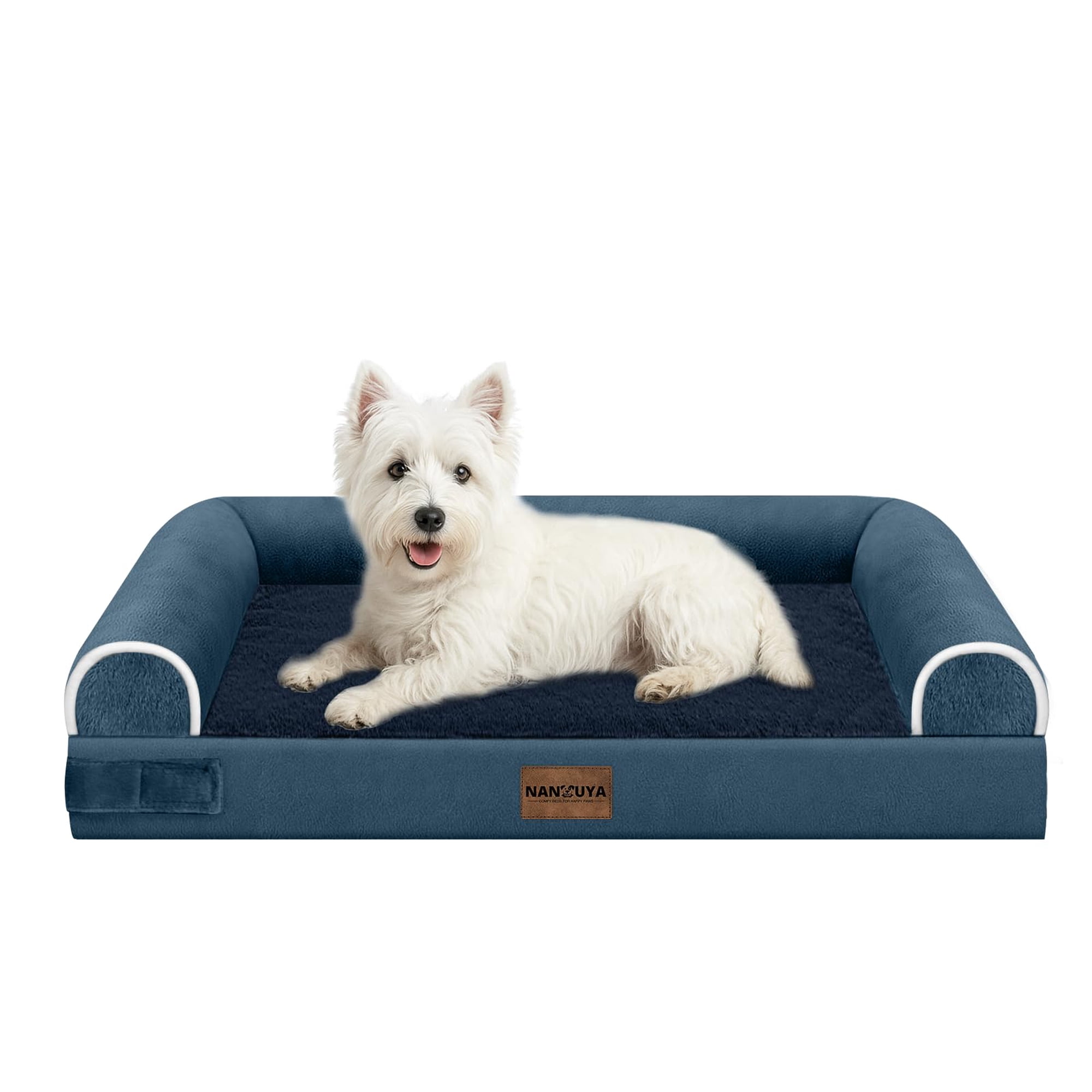 Cama Ortopédica Para Perros Nanuya, Lavable E Impermeable, Azul Medio