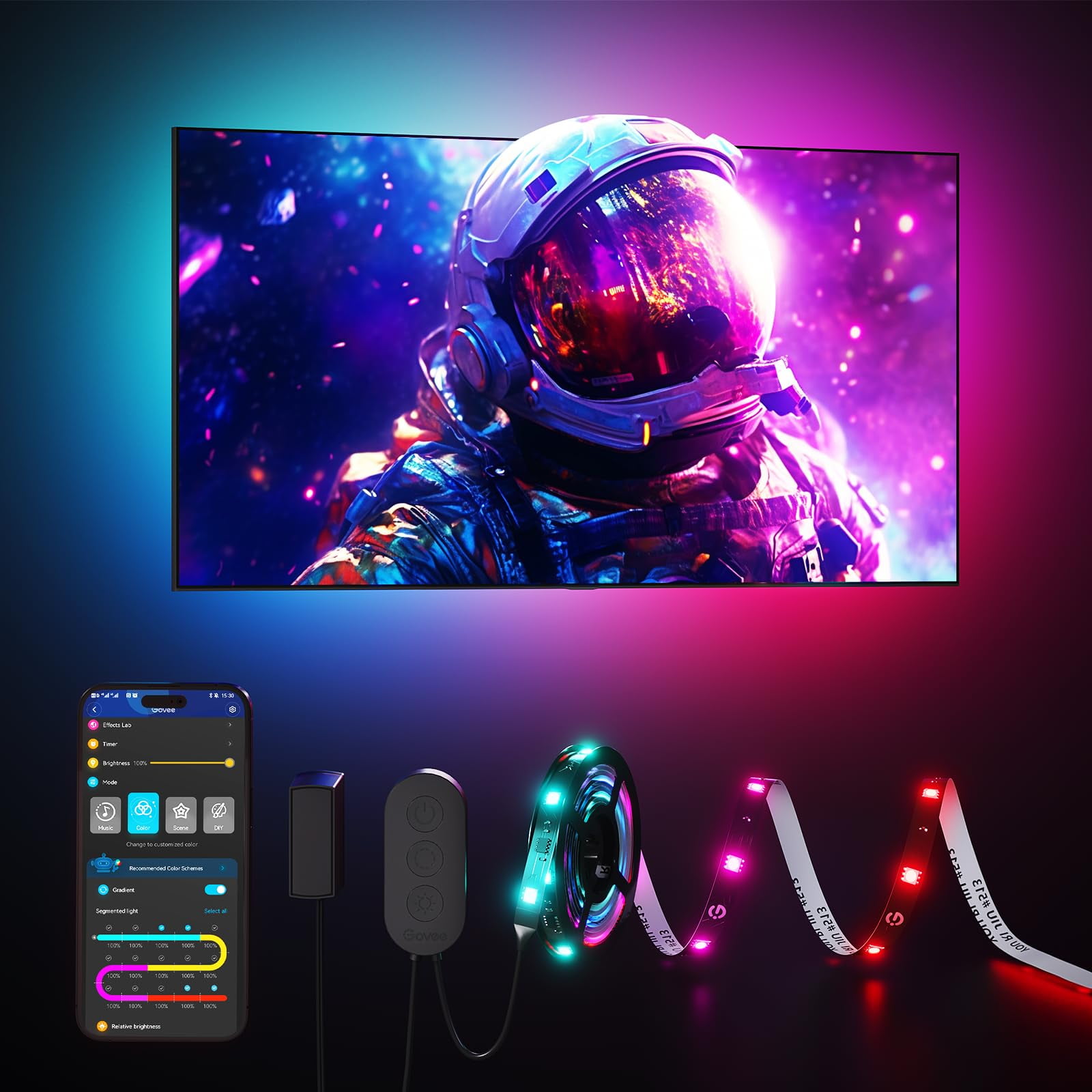 Retroiluminación Led De Tv Govee Rgbic Para 40-50 Pulgadas Con Sincronización De Música