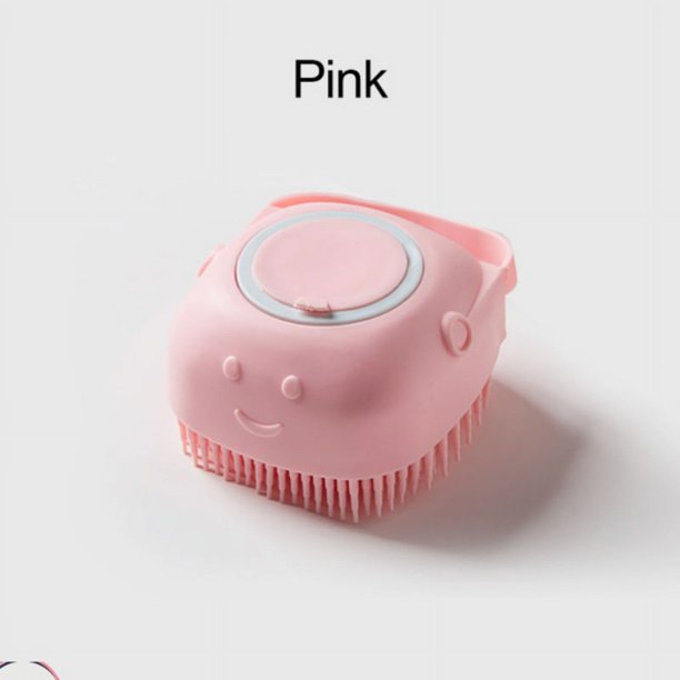 Softness Silicone Pet Brush For Dog & Cat, Dog Hair Massage Bath Brush With Shower Gel Dispenser