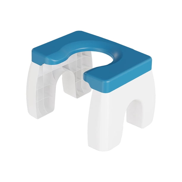 Taburete para inodoro en cuclillas, taburete para inodoro, asiento portátil práctico extraíble, taburete para inodoro para niños, adultos y ancianos Azul blanco