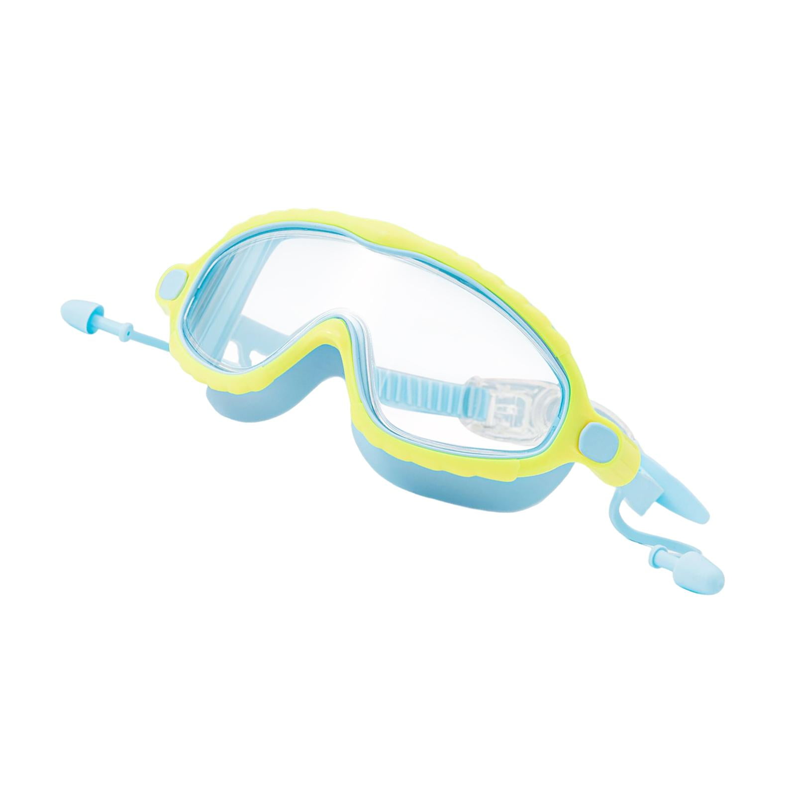 Ioensy - Gafas De Natación Para Niños Con Tapones Para Los Oídos, Gafas De Natación Para Niños, Ajustables, Amarillo Y Azul