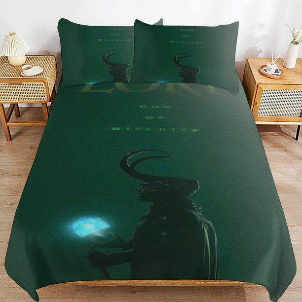 Loki Bedding Sets Ultra Soft Skin-Friendly Duvet Cover 3 Piece, Cute Comforter Cover Bed Set for Boys Girls Kids