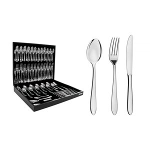 Juego De Cubiertos Satri De Acero Inoxidable Con Estuche De Madera De 76 Piezas Tramontina