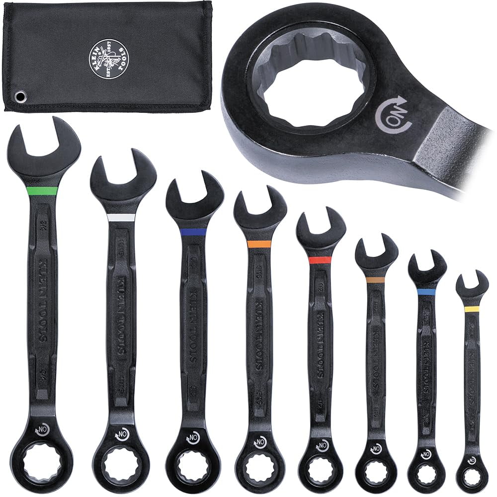 Juego De Llaves Combinadas Con Trinquete Klein Tools 69408g, 8 Piezas, Sae