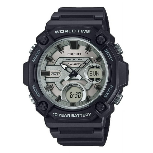 Reloj Casio Standard Analog Digital Resin Strap Silver Dial Quartz AEQ-120W-7AV 100M Men's Watch