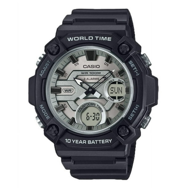 Reloj Casio Standard Analog Digital Resin Strap Silver Dial Quartz AEQ-120W-7AV 100M Men's Watch