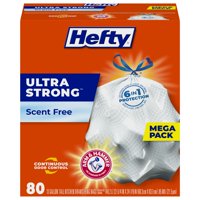 Bolsas De Basura Hefty Ultra Strong, 13 Galones, 80 Bolsas, Blancas