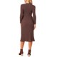 thumbnail image 3 of INSPIRE CHIC Vestido de Mujer de Manga Larga Otoño 2026 Cuello Redondo Tejido de Punto Acanalado Plisado Vestidos Midi Línea A XL Café Oscuro, 3 of 6