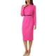 thumbnail image 4 of Vestido tubo de trabajo INSPIRE CHIC para mujer con cuello alto y vestido ajustado para carrera L Rosa Fucsia, 4 of 6