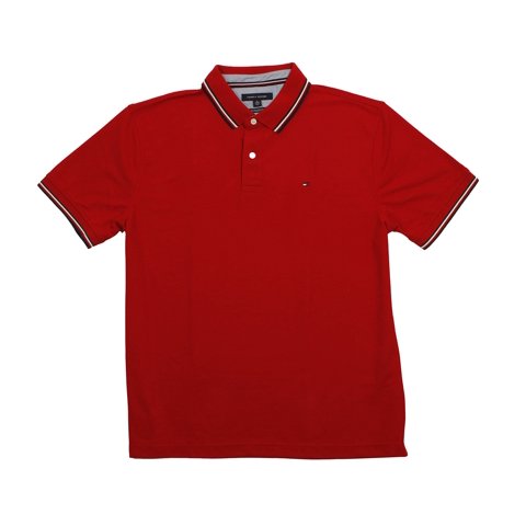 Polo Tommy Hilfiger Con Cuello A Rayas Rojo Para Hombre Xxl