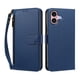 thumbnail image 1 of Funda Tipo Billetera para iphone16 con Soporte y Bolsillo con Cierre Azul profundo, 1 of 1