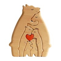 Magideal - Familia De Rompecabezas De Arte Familiar De Osos De Madera, Rompecabezas De Osos De Madera, Linda Decoración De Madera Para Regalos De Cumpleaños Para 6 Osos