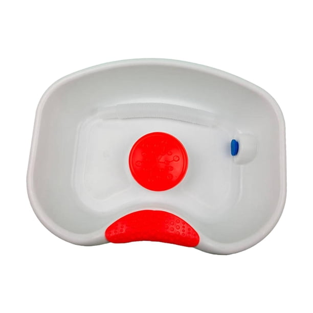 Lavabo de champú para cabecera, para lavar el cabello en la cama, ligero, reutilizable, portátil, para el dormitorio de la abuela Blanco