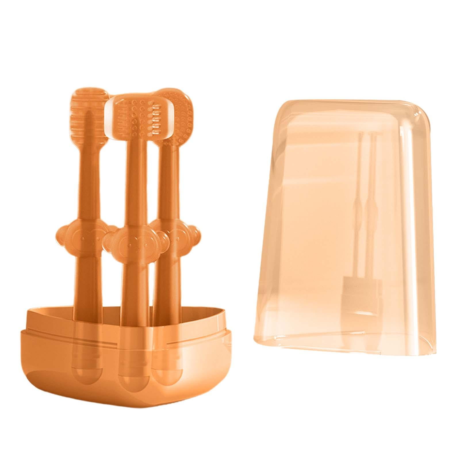 Bothyi - Limpiador De Cepillos De Dientes Para Bebés Cepillo De Dientes De Limpieza Bucal Para 0-18 Meses Naranja