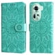 thumbnail image 1 of Funda tipo cartera FOXDOCK para OPPO Reno 11 5G , diseño girasol en relieve, cuero PU, cierre magnético, soporte y tarjetero, 1 of 5