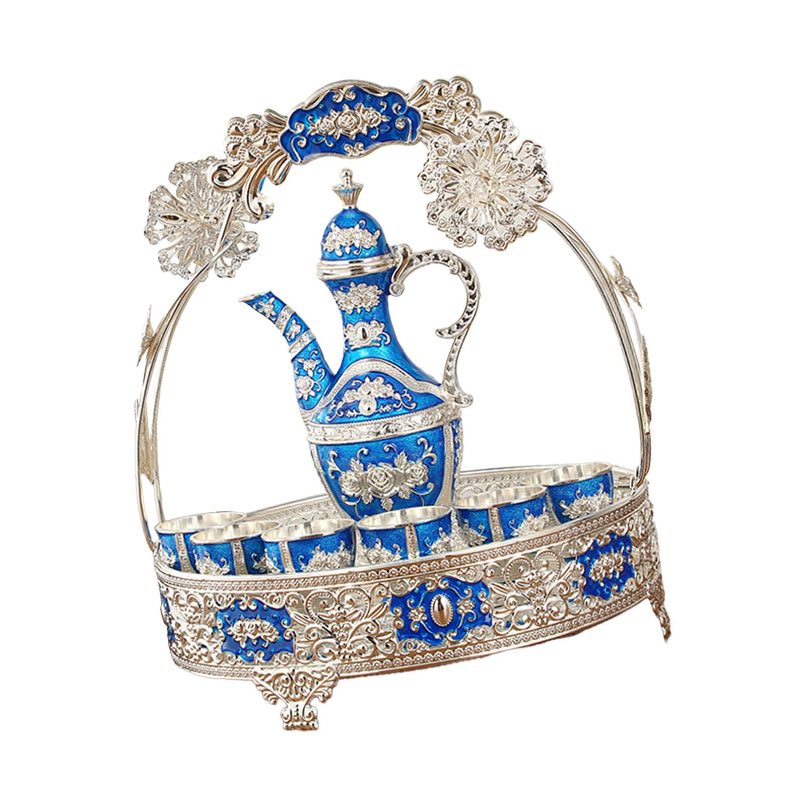 Bothyi - Juego De Café Turco, Tetera Turca, Bebida Para Sala De Estar, Fiesta En Casa, Azul