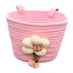 thumbnail image 4 of Cesta Delantera Para Bicicleta Infantil De 12 A 16 Pulgadas, Tejida Con Cuerda De Algodón, Color Rosa, 4 of 5