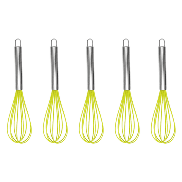 Mini batidores de silicona de colores para cocina (juego de 5), multicolor