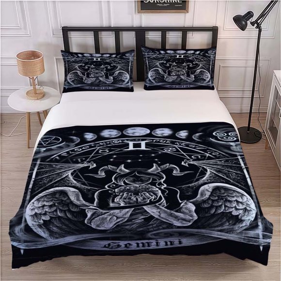 Gemini Dark Synthetic Gemstoneini Dark Pattern Three-Piece Set Soft and Comfortable Bedding Set