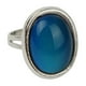 thumbnail image 2 of Nuevo oval de la plata de la vendimia anillo del humor emoción que siente el color que cambia ajustable, 2 of 2