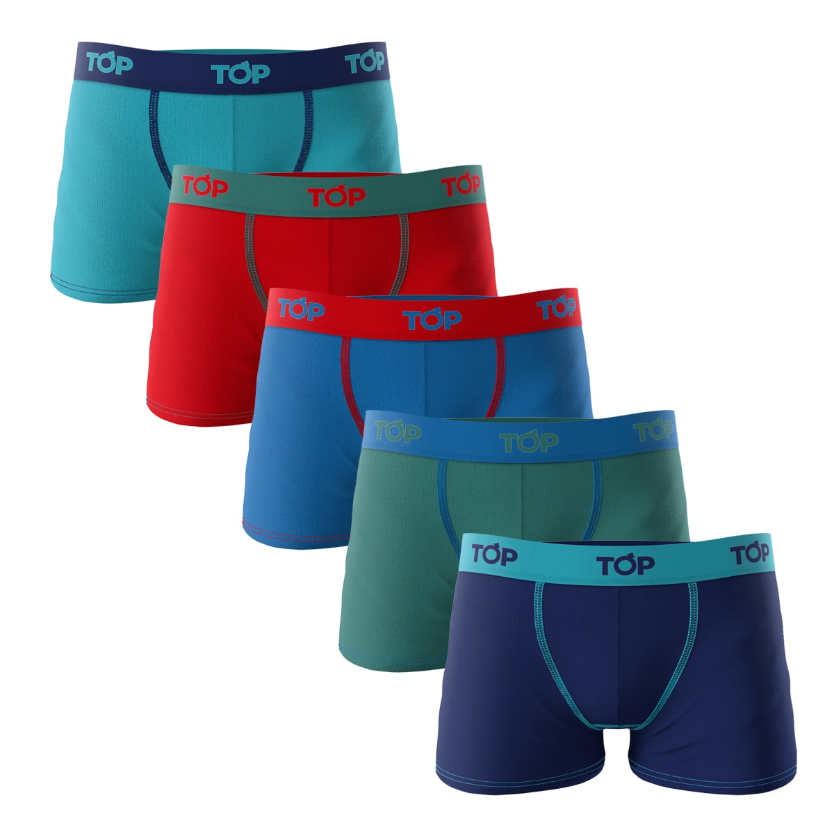 Top - Bóxer Niño Algodón Color Pack 5 C6 Talla 8