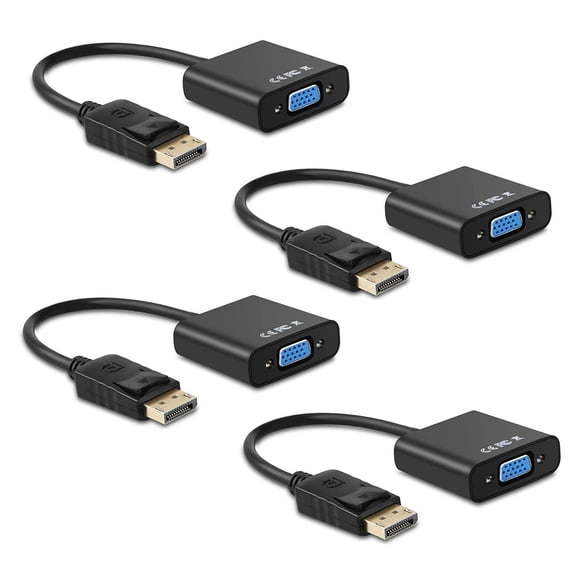 Adaptador DisplayPort a VGA Ankey chapado en oro, paquete de 4