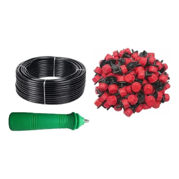 Cañeria Plansa 3/4 100mts + Perforador 3mm + Gotero R 100un