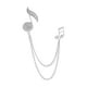 thumbnail image 1 of Pin De Broche De Notas Musicales, Pin De Solapa De Traje Simple Premium Para Regalo, Chal, Ceremonia, Plata, 1 of 5