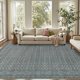 thumbnail image 3 of Alfombra de Área Rugxara 244x152 cm Azul Lavable, 3 of 9
