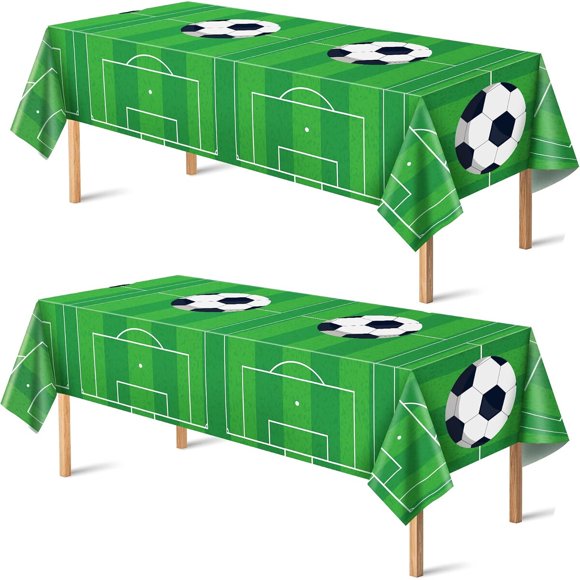 OHOME Soccer Party Decorations 2 PCS Soccer Tablecloth 2