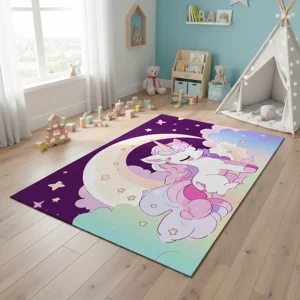 Casadeliacl - Alfombra Infantil Tiernos Diseños Decorativos 120X160Cm Wym Poni 1.2 M 1.6 M Morado