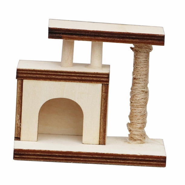 Casa de Muñecas con Marco de Escalada para Gatos, Modelo de Centro para Mascotas, Paisaje de Diorama, Artesanía Realista, Habitación para Mascotas, Es 65 cm x 35 cm x 55 cm