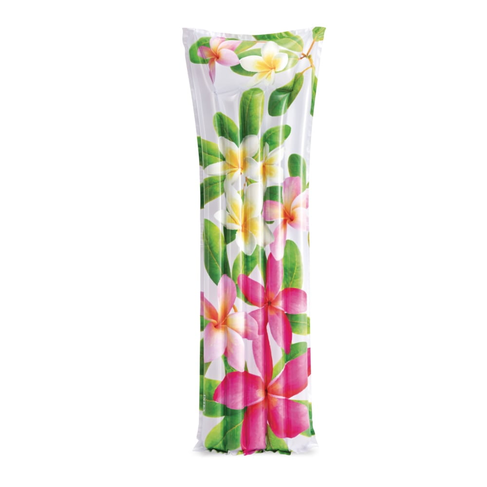 Colchoneta Inflable Intex Tropical Fashion Mat, Flores Verdes