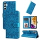 thumbnail image 1 of Funda tipo cartera FOXDOCK para Samsung Galaxy M15 5G , diseño girasol en relieve, cuero PU, cierre magnético, soporte y tarjetero, 1 of 5