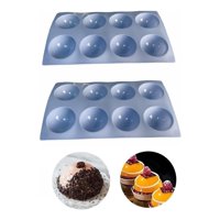 Genérico - Pack 2 Molde De Silicona Molde Silicona Molde 8 Media Esfera