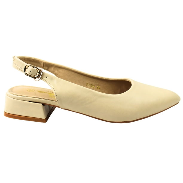 Zapatos Slingback de Mujer con Punta Fina Yassne Beige Lider