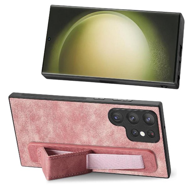 Funda Protectora con Correa para Samsung Galaxy S23 Ultra Resistente a Golpes Rosa